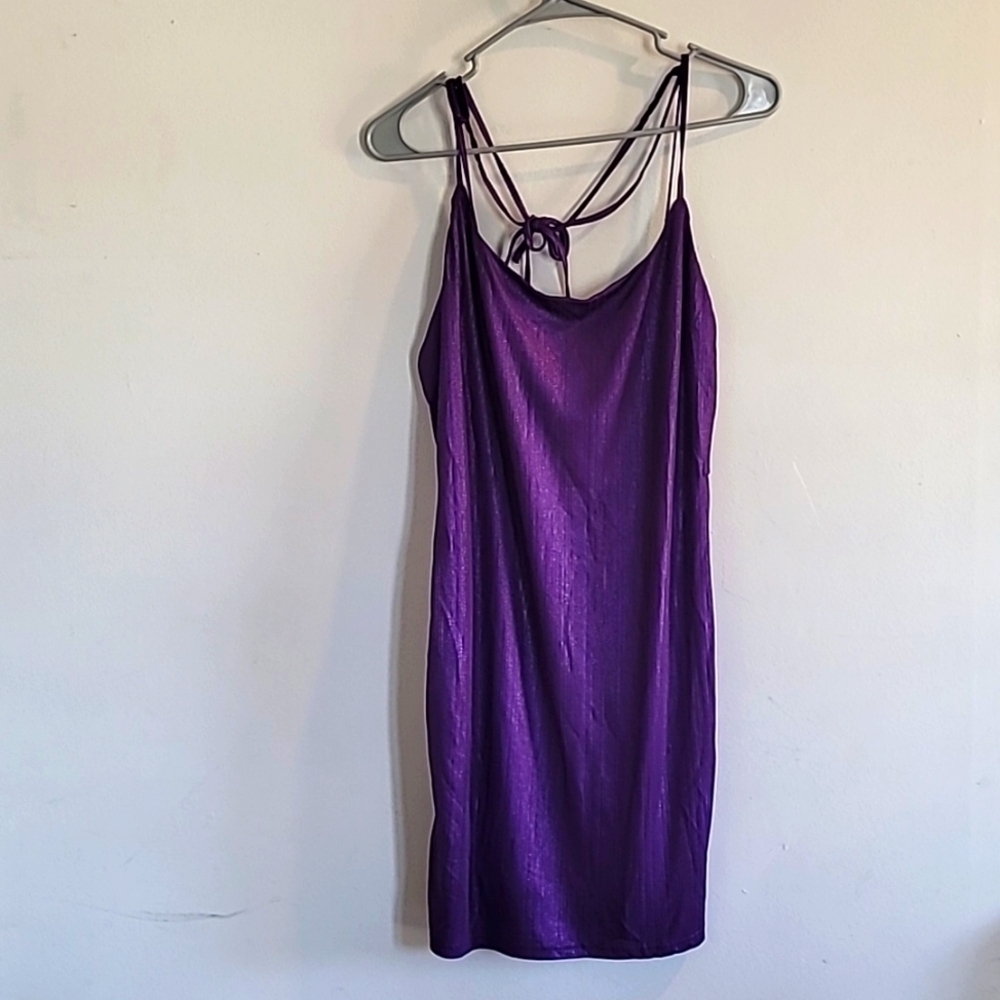 SHEIN purple mini slip dress